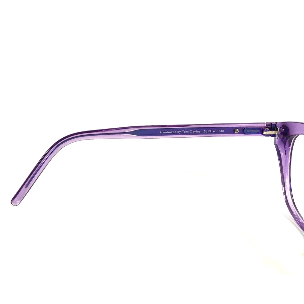 Tom Davies Eyeglasses Frames TD675 Col. 1938 Clear Purple Cat Eye 53-16-140